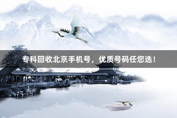 专科回收北京手机号，优质号码任您选！