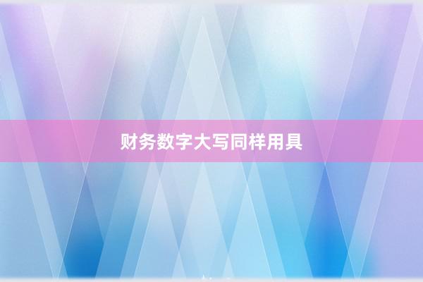 财务数字大写同样用具
