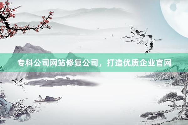 专科公司网站修复公司，打造优质企业官网